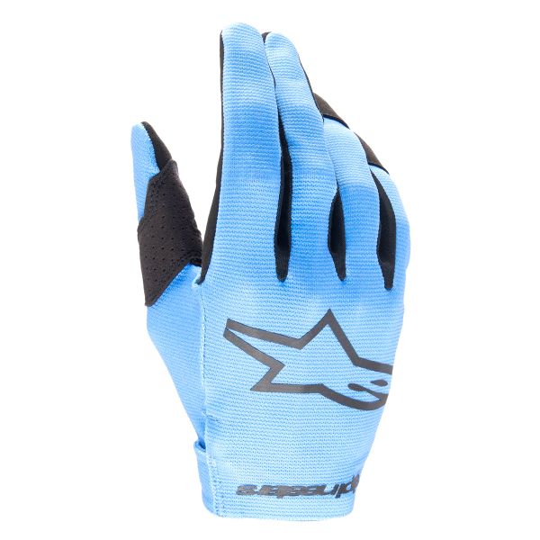 Motocross Gloves Alpinestars Radar Light Blue Black