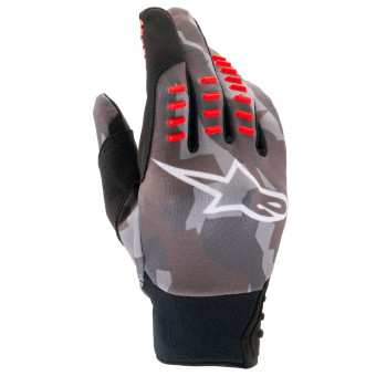 Motocross Gloves Alpinestars SMX-E Black Camo Red Fluo Motocross Gloves Alpinestars SMX-E Black Camo Red Fluo