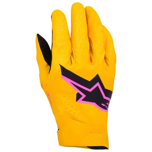 Motocross Gloves Alpinestars Supertech Mx Gloves Gold Black Fluo Pink Motocross Gloves Alpinestars Supertech Mx Gloves Gold Black Fluo Pink