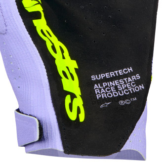 Alpinestars Supertech Mx Gloves Lavender Violet Fluo Yellow