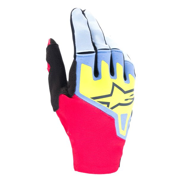 Motocross Gloves Alpinestars Techstar Glove Light Blue Red Berry Black