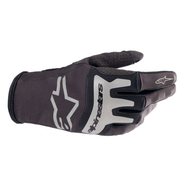 Motocross Gloves Alpinestars Techstar Gloves Black Brushed Silver