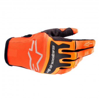 Motocross Gloves Alpinestars Techstar Gloves Hot Orange Black