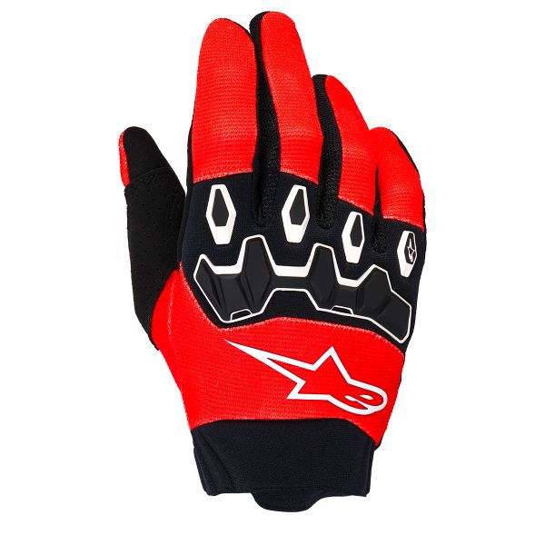 Motocross Gloves Alpinestars Youth & Kids Full Bore V2 Gloves Bright Red Black