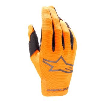 Motocross Gloves Alpinestars Youth Radar Hot Orange Black
