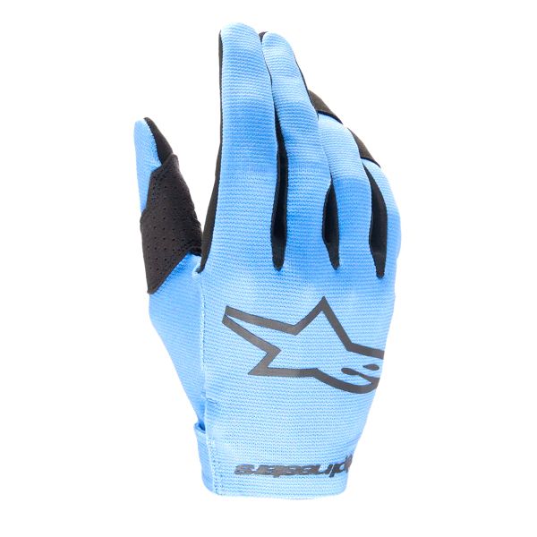 Motocross Gloves Alpinestars Youth Radar Light Blue Black