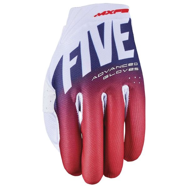 Motocross Gloves Five Mxf2 Evo Split White red blue