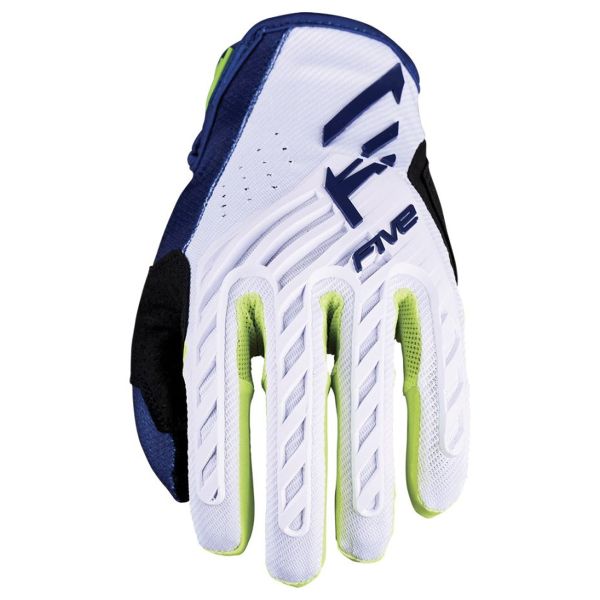 Motocross Gloves Five Mxf3 Evo Navy white fluo Yellow