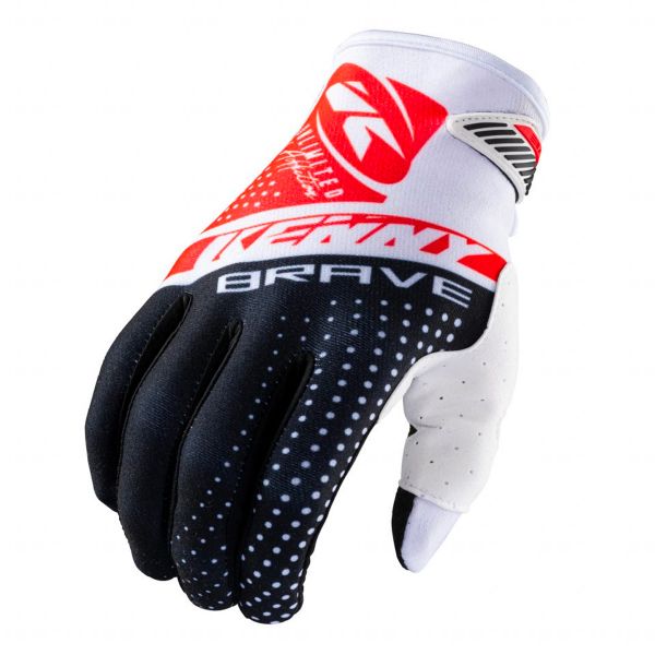 Motocross Gloves Kenny Brave Black White Red Gloves