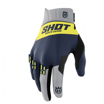 SHOT Aerolite Husqvarna Gloves Size 9 Neon Blue//Yellow