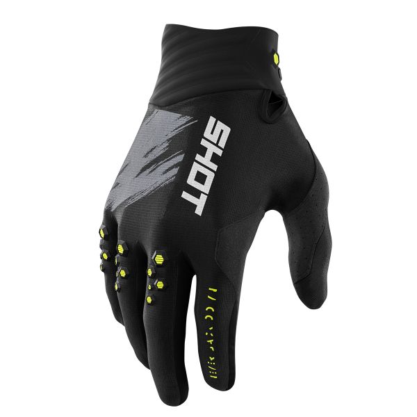 Motocross Gloves SHOT Contact Draw Glove Neon Yellow