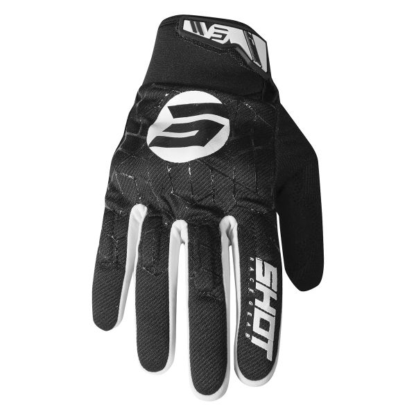 Motocross Gloves SHOT Drift Spider Black White Motocross Gloves SHOT Drift Spider Black White