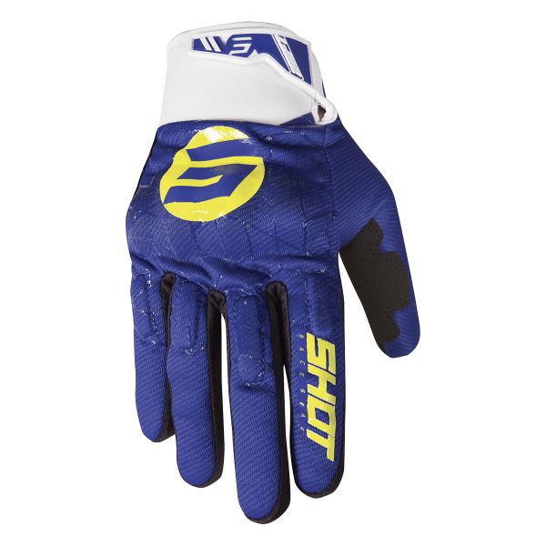 Motocross Gloves SHOT Drift Spider Navy Yellow