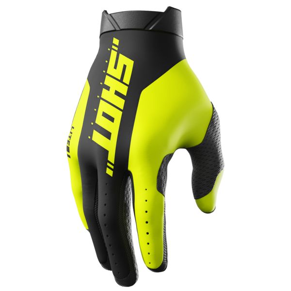 Motocross Gloves SHOT Lite Pro Neon Yellow