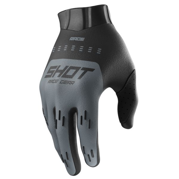 Motocross Gloves SHOT Race Evo Black Grey