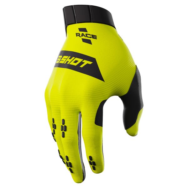 Motocross Gloves SHOT Race Fluo Yellow Kid