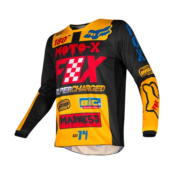 Motocross Jerseys FOX 180 Czar Black Yellow Kid