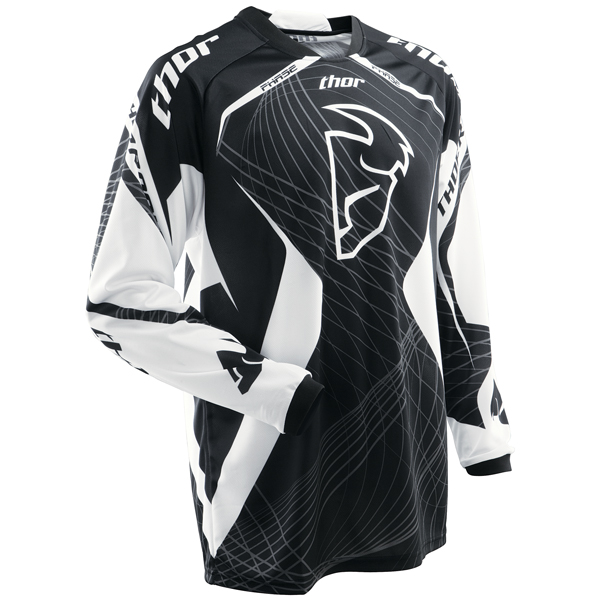 Motocross Jerseys Thor Phase Black Spiral Jersey