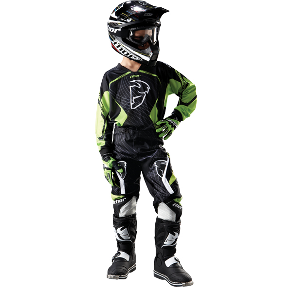 Motocross Jerseys Thor Phase Spiral Green Jersey Kid