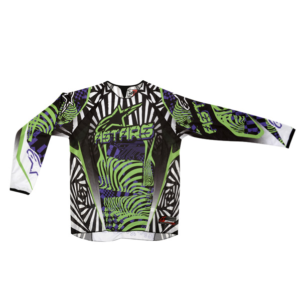 Motocross Jerseys Alpinestars Charger Jersey Green Violet Black