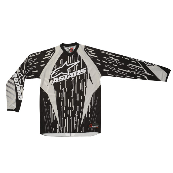 Motocross Jerseys Alpinestars Racer Jersey Grey Black White
