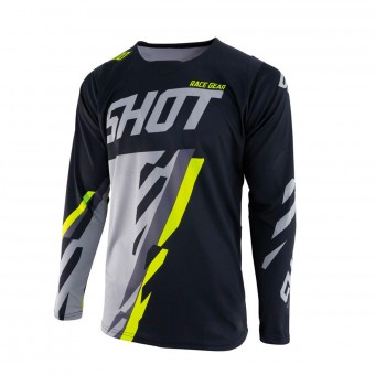 Motocross Jerseys SHOT Contact Score Black Grey Neon Yellow