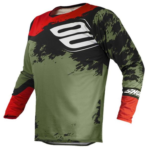 Motocross Jerseys SHOT Contact Shadow Kaki Red