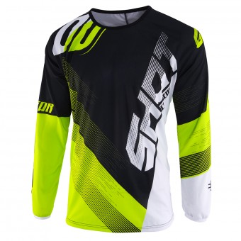 Motocross Jerseys SHOT Devo Ultimate Black Neon Yellow Kid