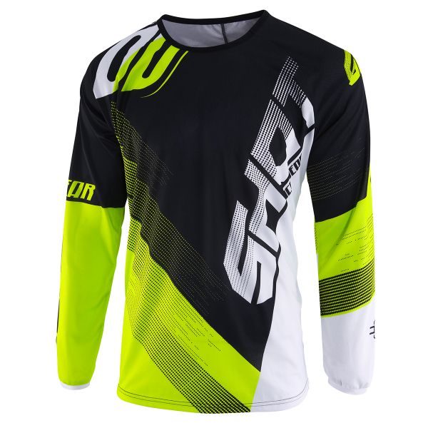 Motocross Jerseys SHOT Devo Ultimate Black Neon Yellow Kid