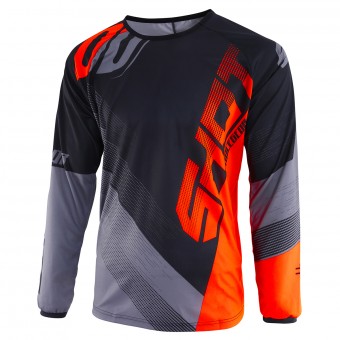 Motocross Jerseys SHOT Devo Ultimate Black Neon Orange Kid