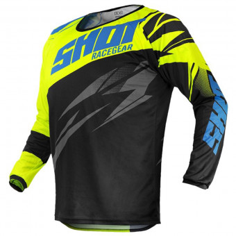 Motocross Jerseys SHOT Devo Ventury Black Cyan Neon Yellow Kid Motocross Jerseys SHOT Devo Ventury Black Cyan Neon Yellow Kid