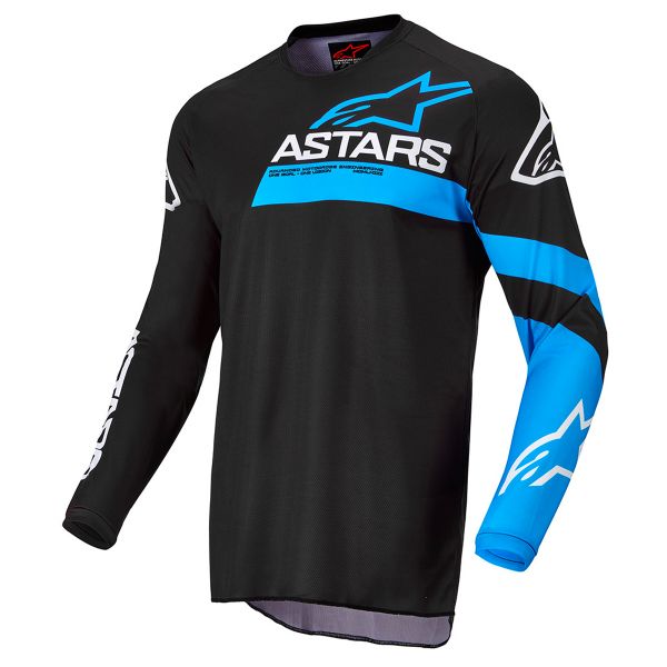Motocross Jerseys Alpinestars Fluid Chaser Black Blue Neon