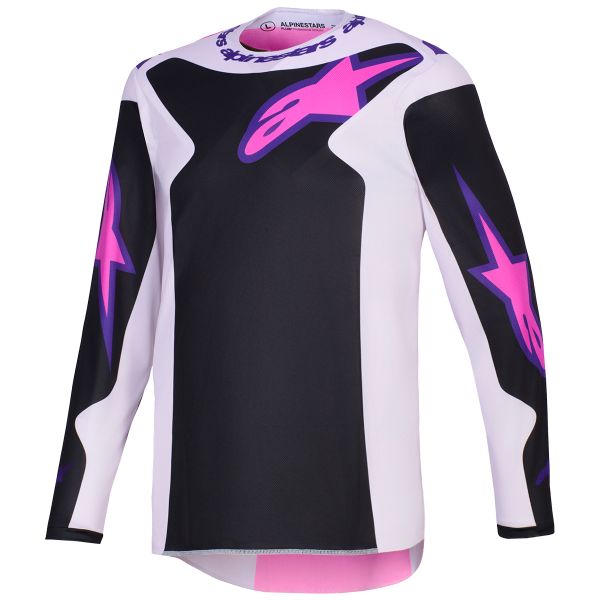 Motocross Jerseys Alpinestars Fluid Grid Jersey Black Light Gray Purple