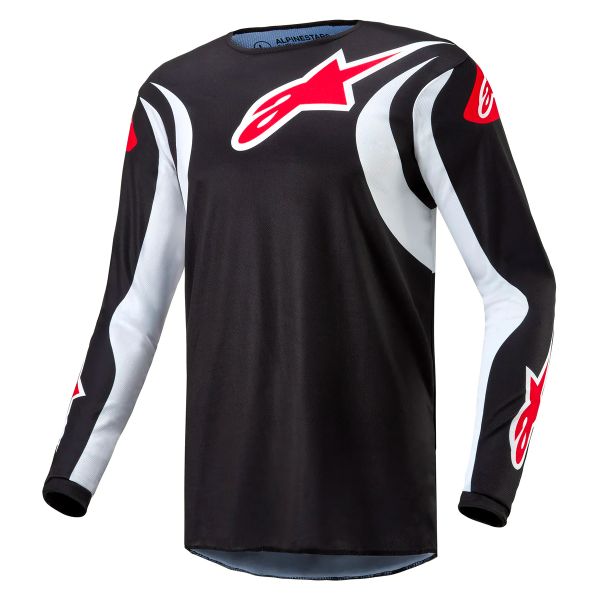 Motocross Jerseys Alpinestars Fluid Lucent Black White