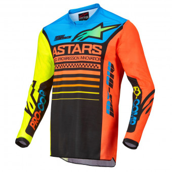 Motocross Jerseys Alpinestars Racer Compass Black Yellow Fluo Coral Kid Motocross Jerseys Alpinestars Racer Compass Black Yellow Fluo Coral Kid