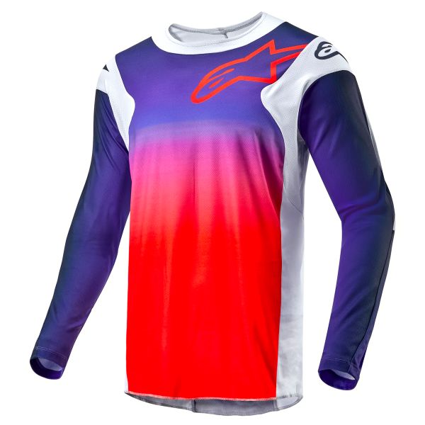 Motocross Jerseys Alpinestars Racer Hoen Light Grey Hot Orange Black