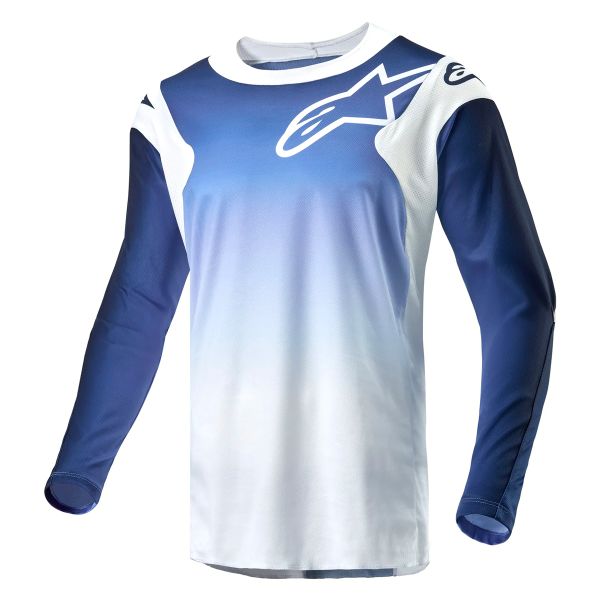 Motocross Jerseys Alpinestars Racer Hoen White Dark Navy Light Blue