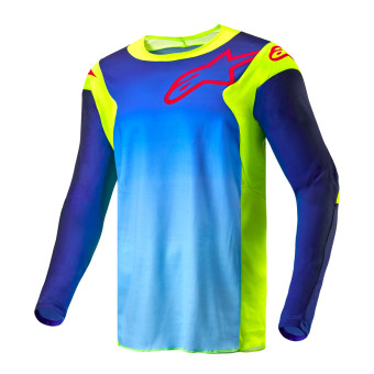 Motocross Jerseys Alpinestars Racer Hoen Yellow Fluo Blue Night Navy