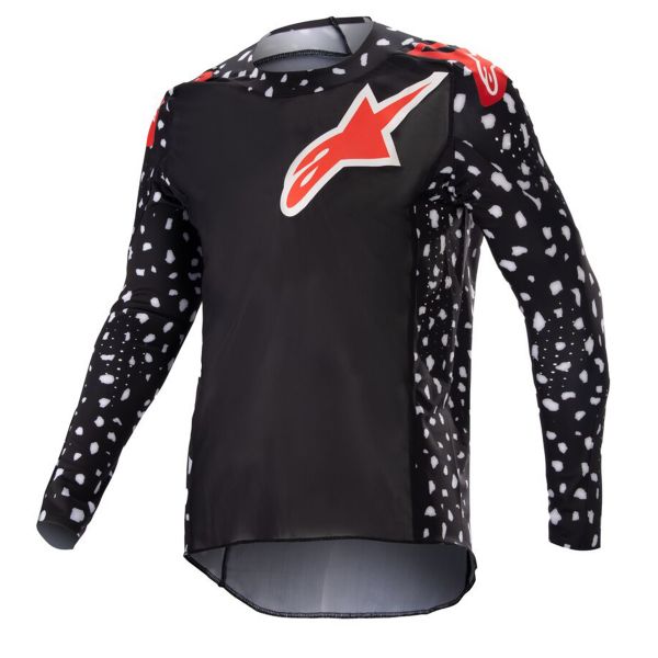 Motocross Jerseys Alpinestars Racer North Black Neon Red Kid