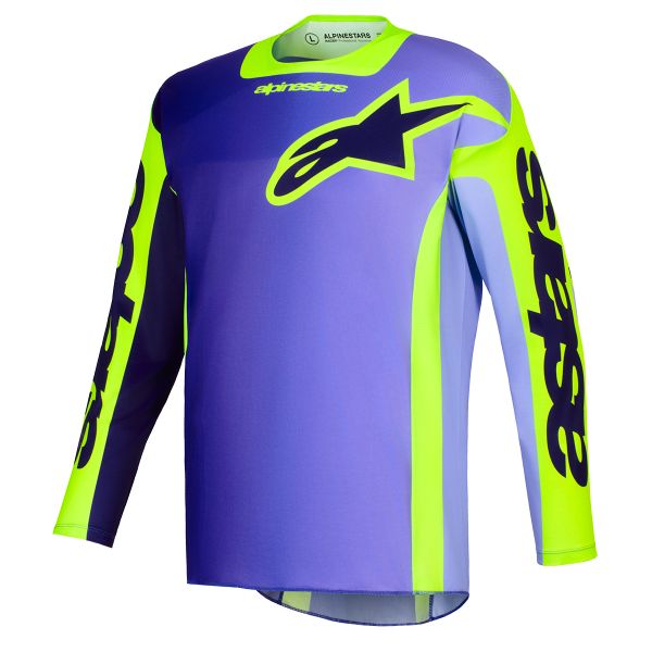 Motocross Jerseys Alpinestars Racer Portl Jersey Purple Yellow Fluo