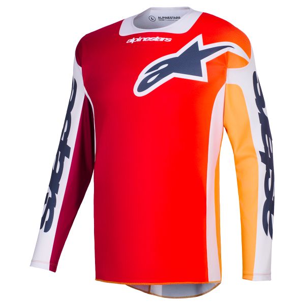 Motocross Jerseys Alpinestars Racer Portl Jersey Red Light Gray Dark Gray