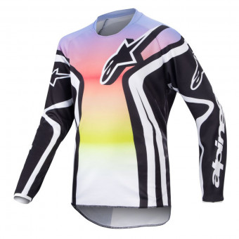 Motocross Jerseys Alpinestars Racer Semi Black Multicolor Kid