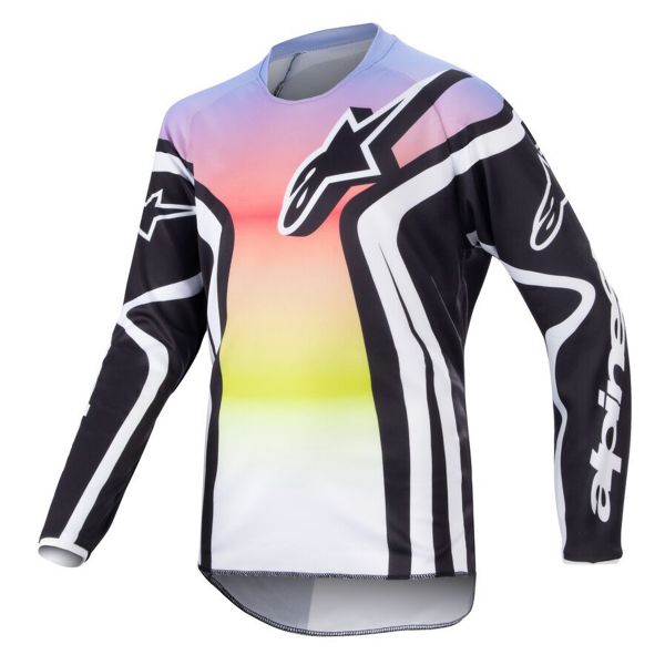 Motocross Jerseys Alpinestars Racer Semi Black Multicolor Kid