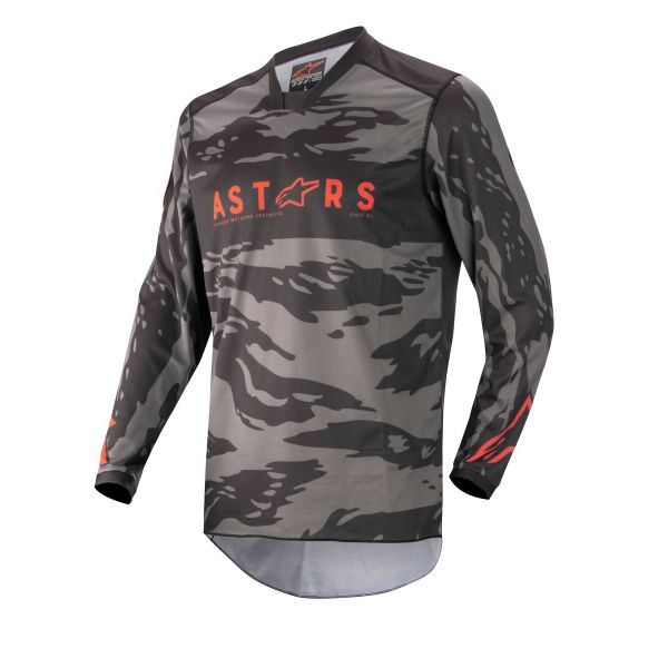 Motocross Jerseys Alpinestars Racer Tactical Camo Red Fluo