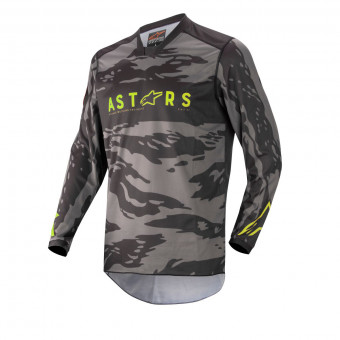 Motocross Jerseys Alpinestars Racer Tactical Camo Yellow Fluo Kid