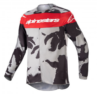 Motocross Jerseys Alpinestars Racer Tactical Cast Grey Camo Mars Red Kid