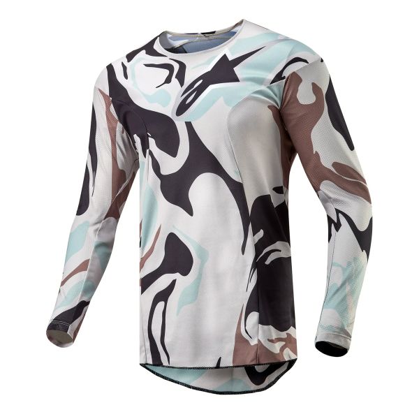 Motocross Jerseys Alpinestars Racer Tactical Iron Camo Dust Grey