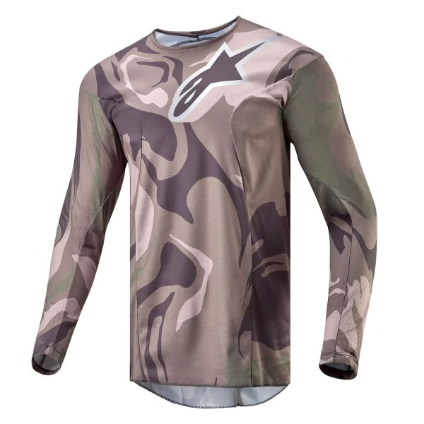 Motocross Jerseys Alpinestars Racer Tactical Military Green Camo Brown