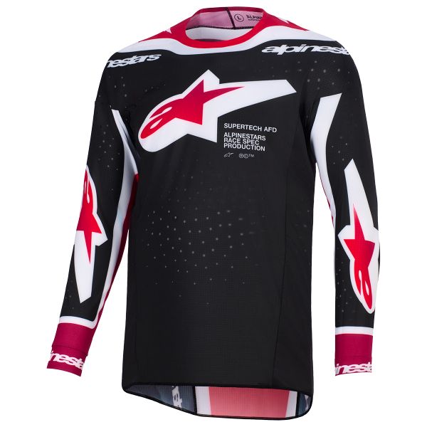 Motocross Jerseys Alpinestars Supertech Pro Vista Jersey Black Red White