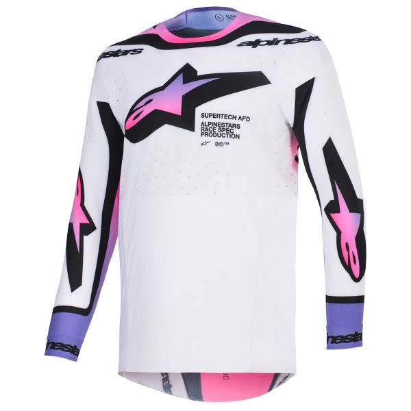Motocross Jerseys Alpinestars Supertech Pro Vista Jersey White Purple Black